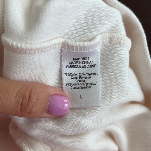 YOUNG FABULOUS & BROKE Velvet Ollie sweat Pant In Solid Cream color size L - Picture 5 of 7